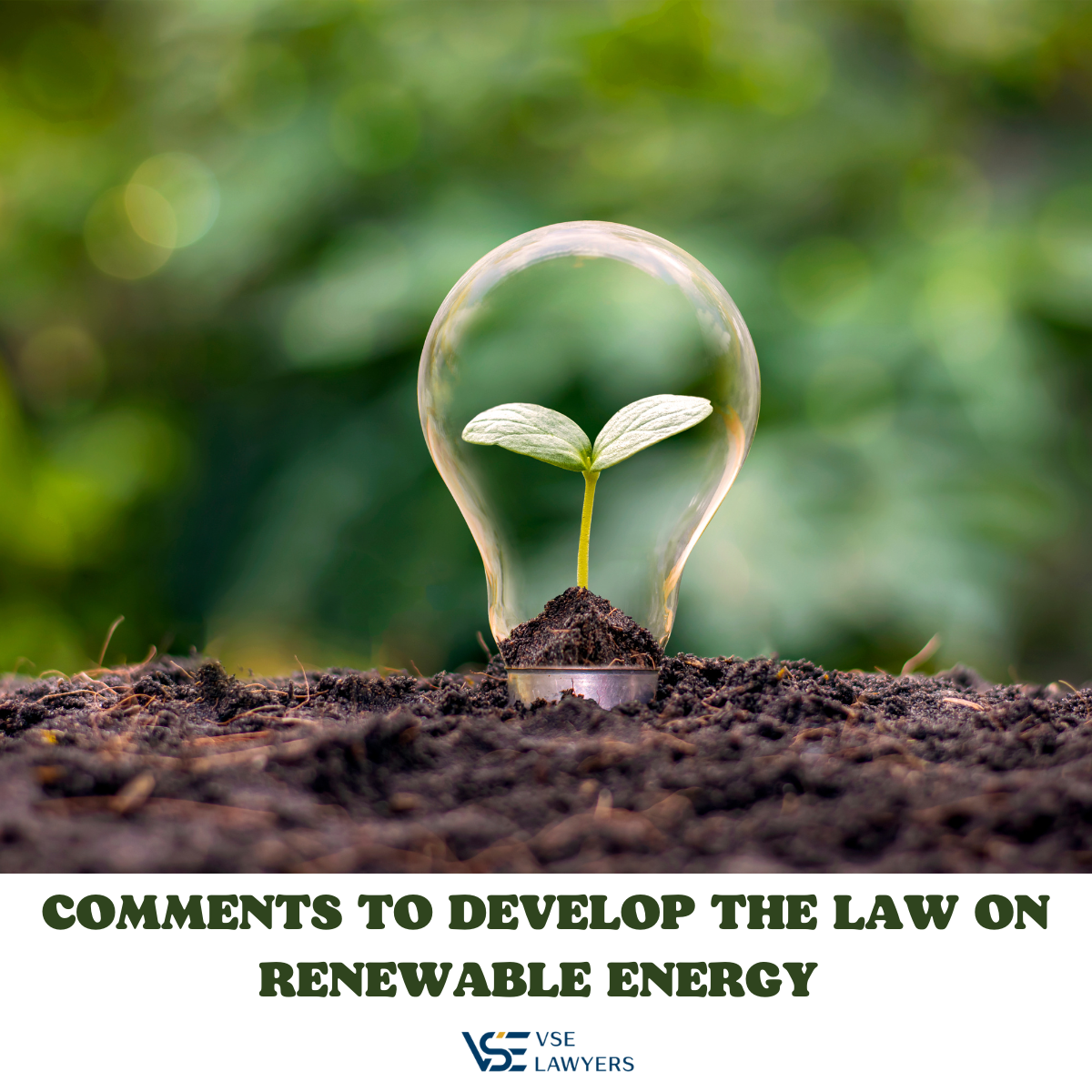 COMMENTS TO DEVELOP THE LAW ON RENEWABLE ENERGY